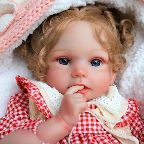 Reborn Baby Dolls Stella Blue Eyes And Cloth Body Gift For Kids 3+